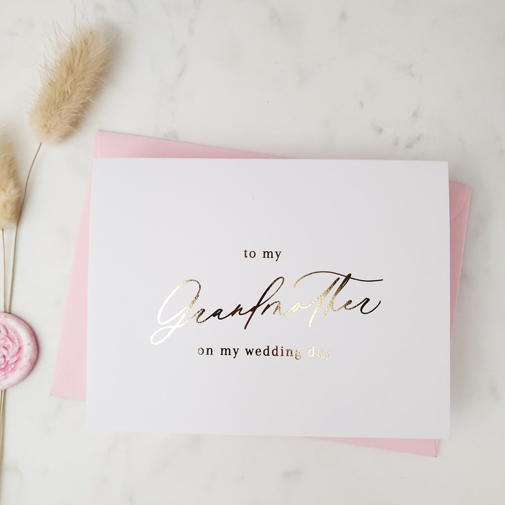 to my grandmother on my wedding day note card - XOXOKristen