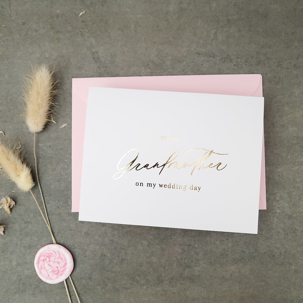 to my grandmother on my wedding day note card - XOXOKristen