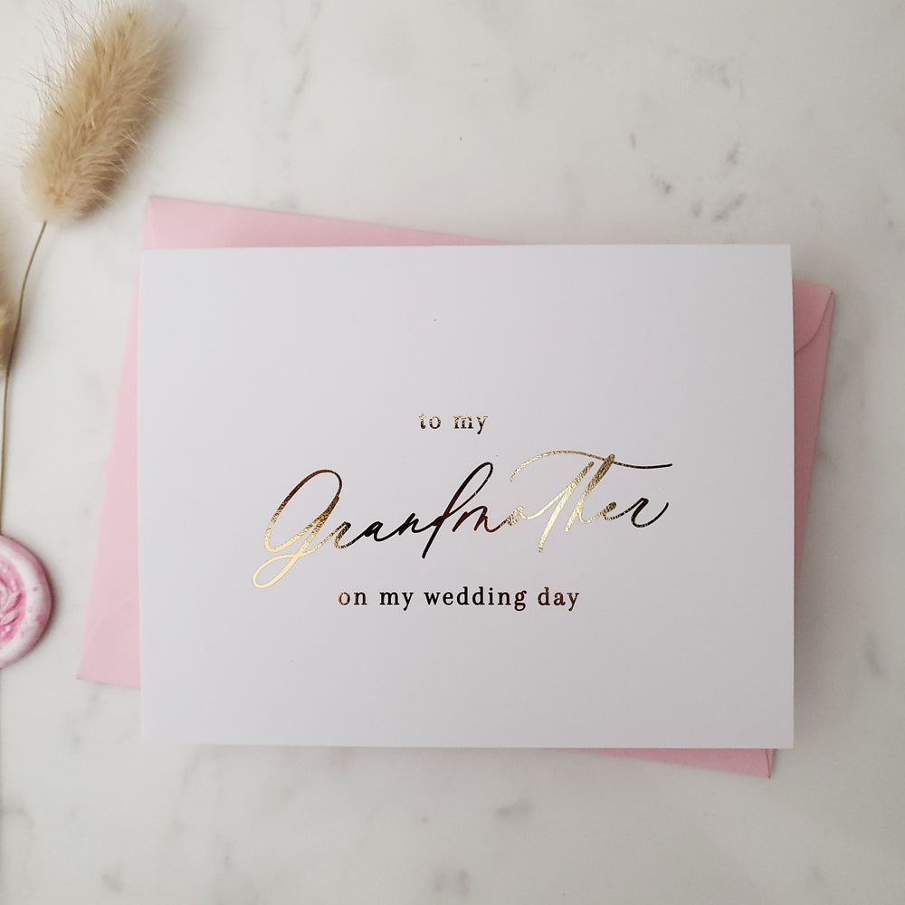 to my grandmother on my wedding day note card - XOXOKristen
