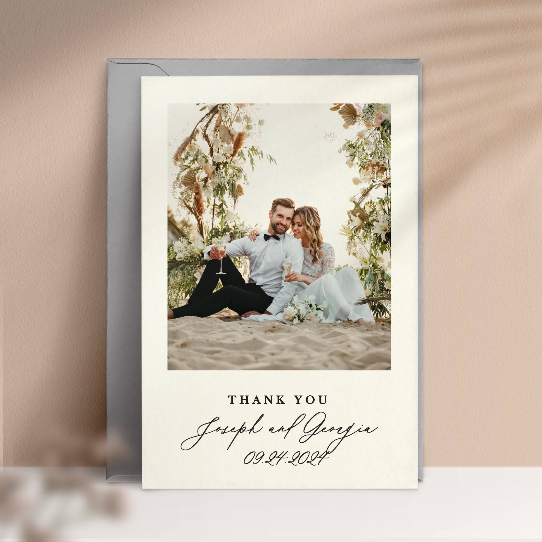Classic Wedding Thank You Cards with Photo - XOXOKristen
