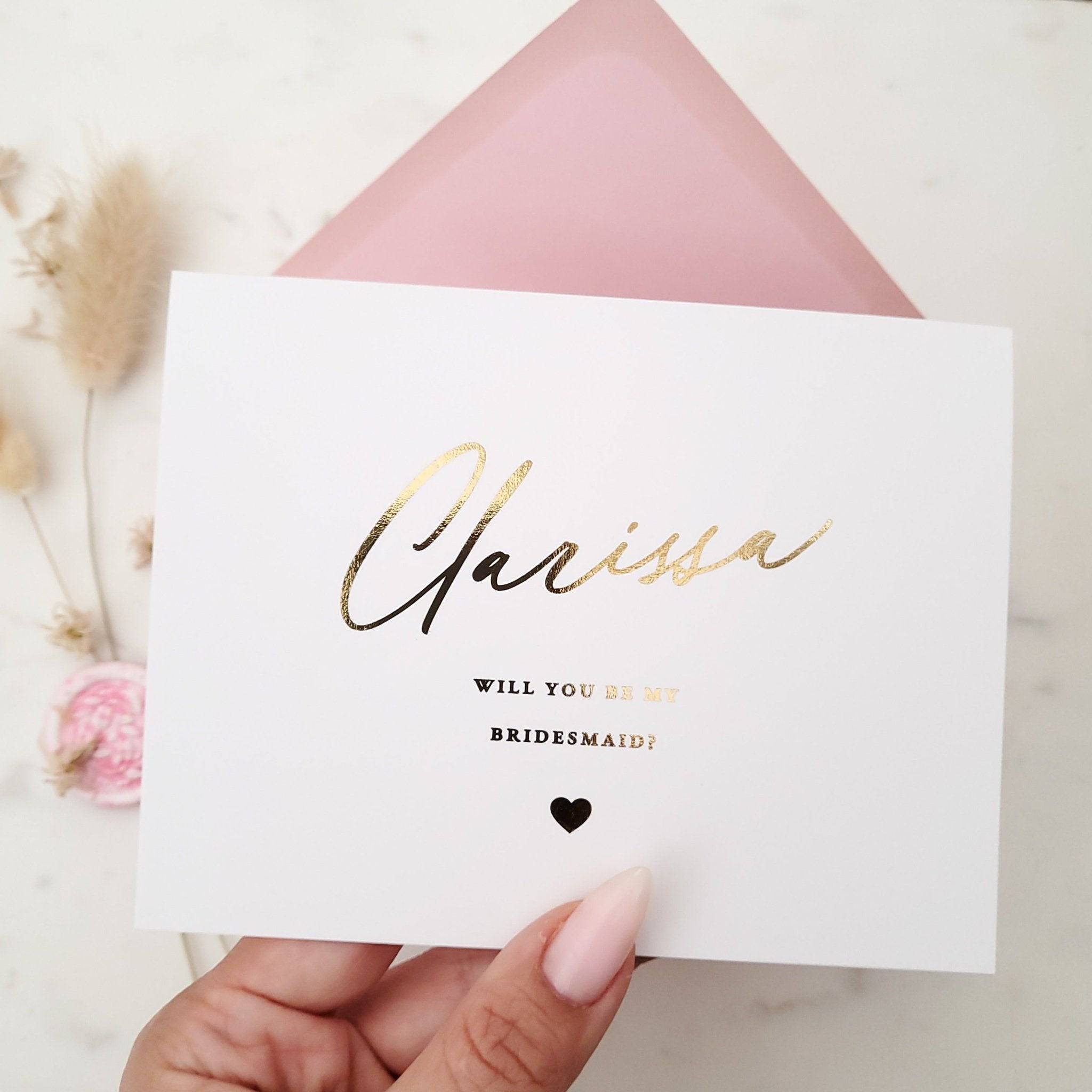 Elegant Will you be my Bridesmaid Card - XOXOKristen