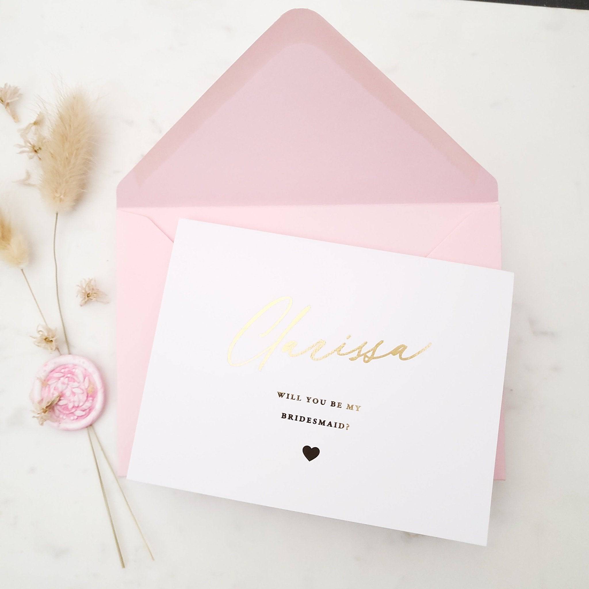 Elegant Will you be my Bridesmaid Card - XOXOKristen