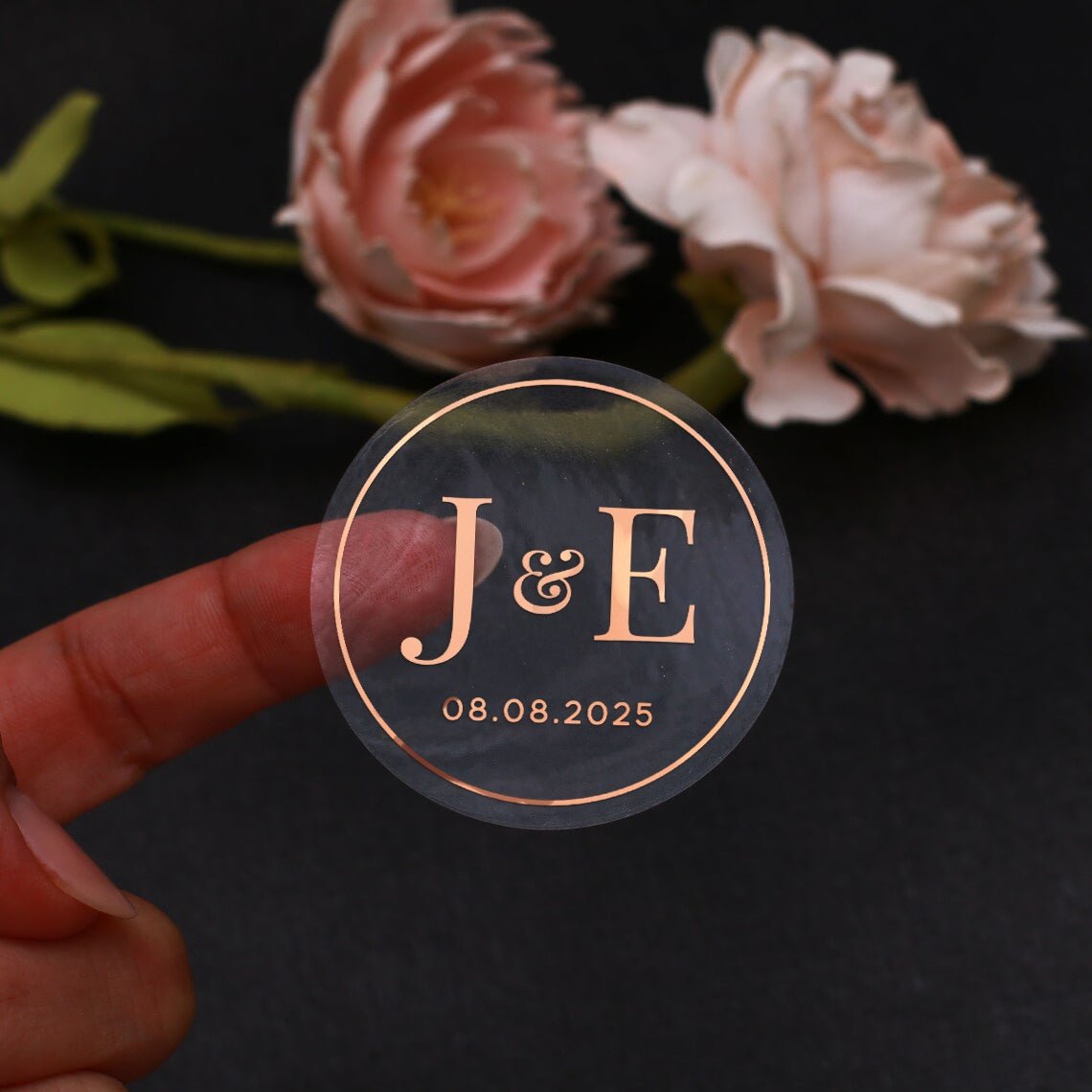 Gold Foiled Wedding Stickers for Favors - XOXOKristen