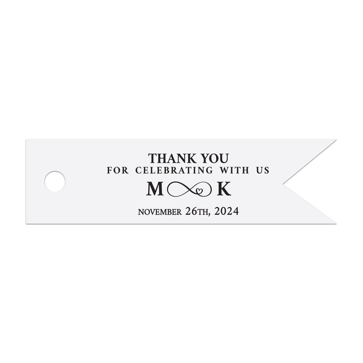 Infinity Gold Foiled Monogram Wedding Favor Tags - XOXOKristen