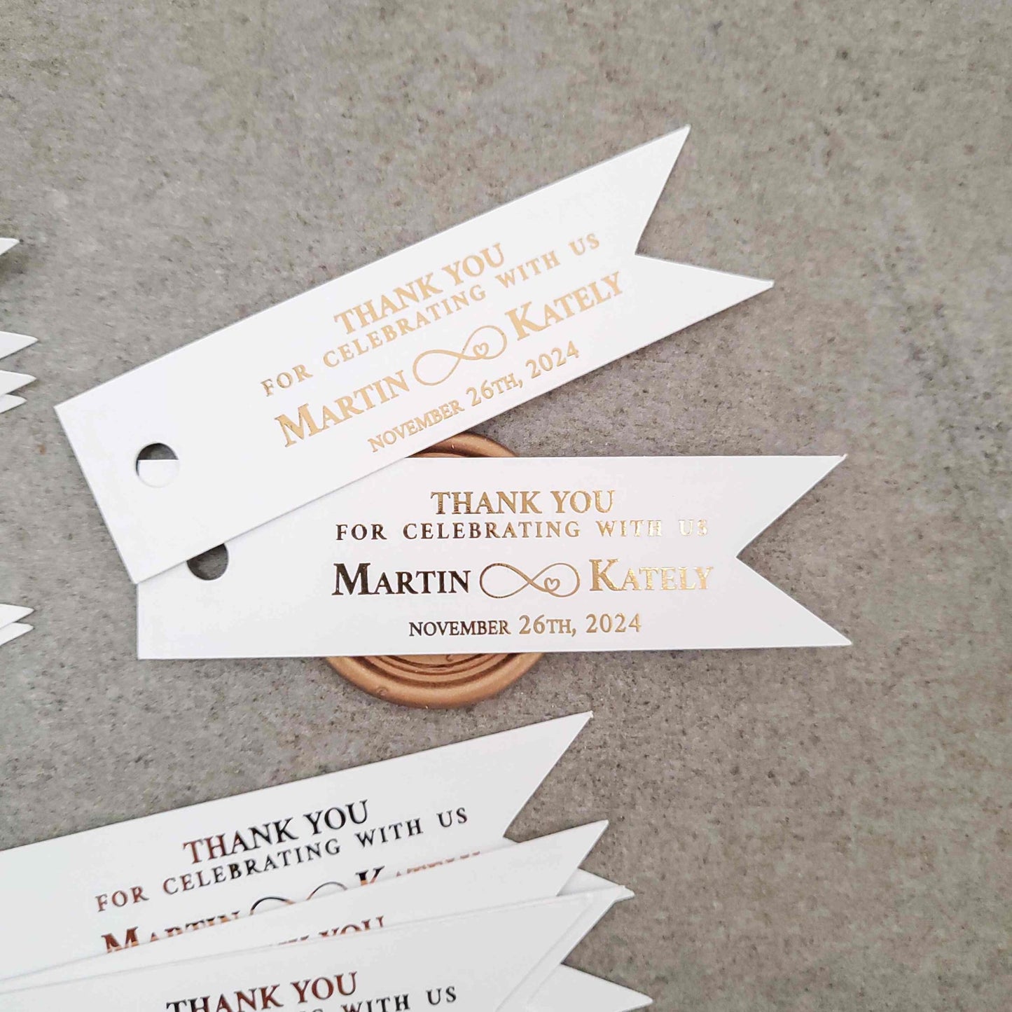 Infinity Gold Foiled Wedding Favor Tags - XOXOKristen