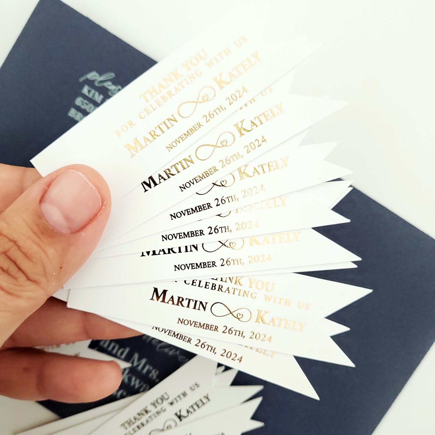 Infinity Gold Foiled Wedding Favor Tags - XOXOKristen