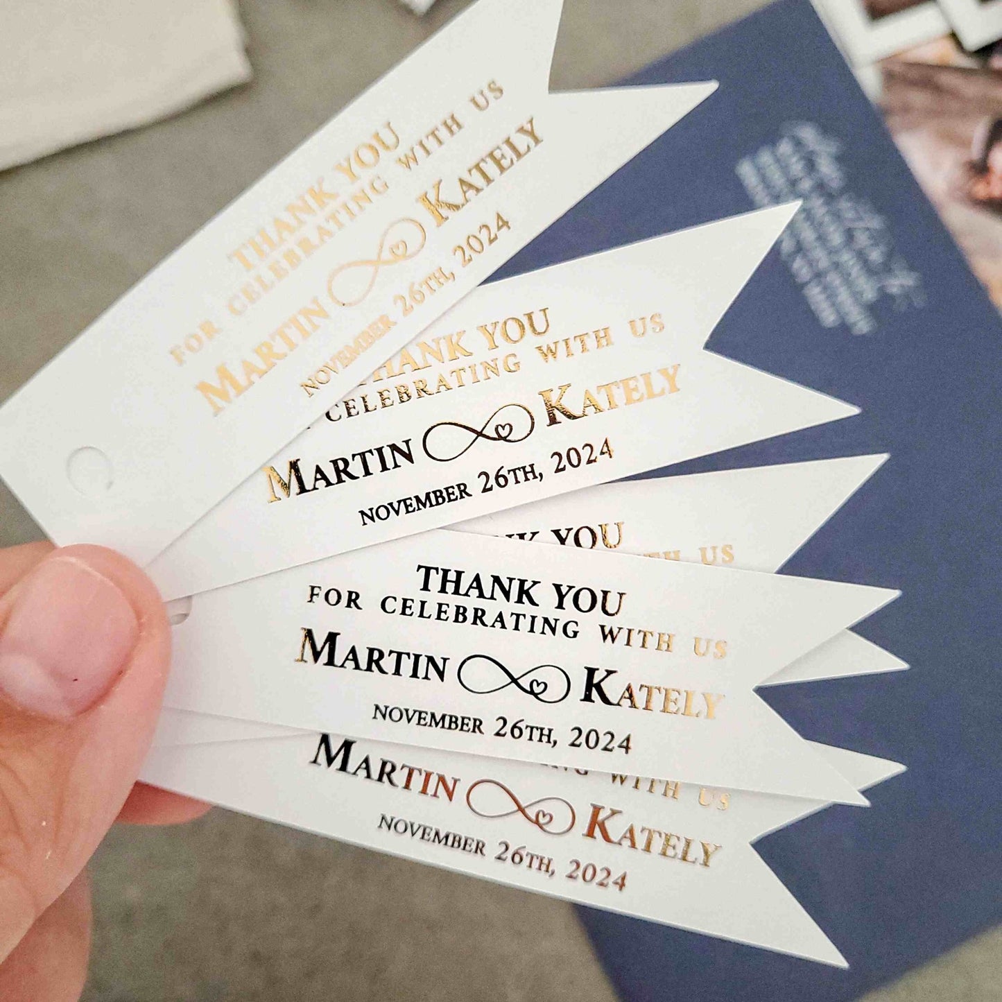 Infinity Gold Foiled Wedding Favor Tags - XOXOKristen