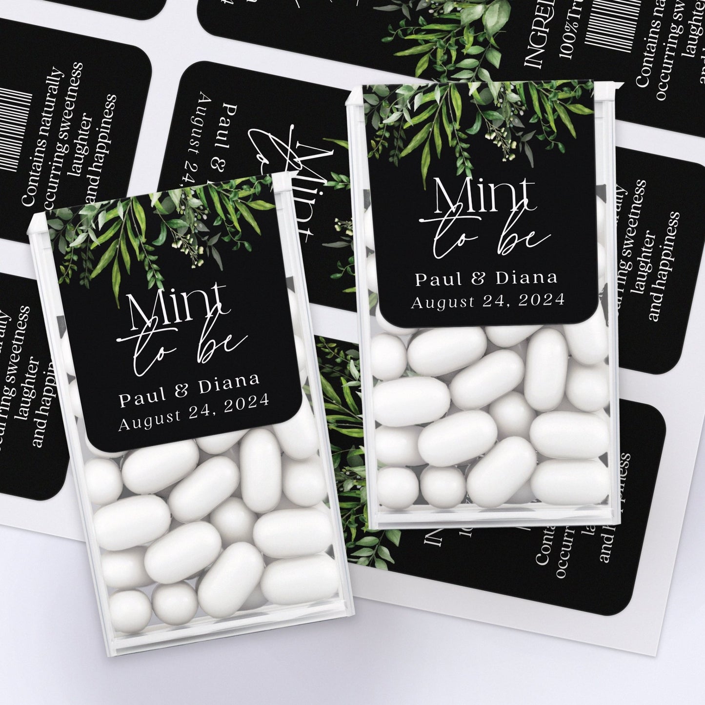 Rustic Mint to Be Wedding Favor Stickers with Black and Green Design - XOXOKristen