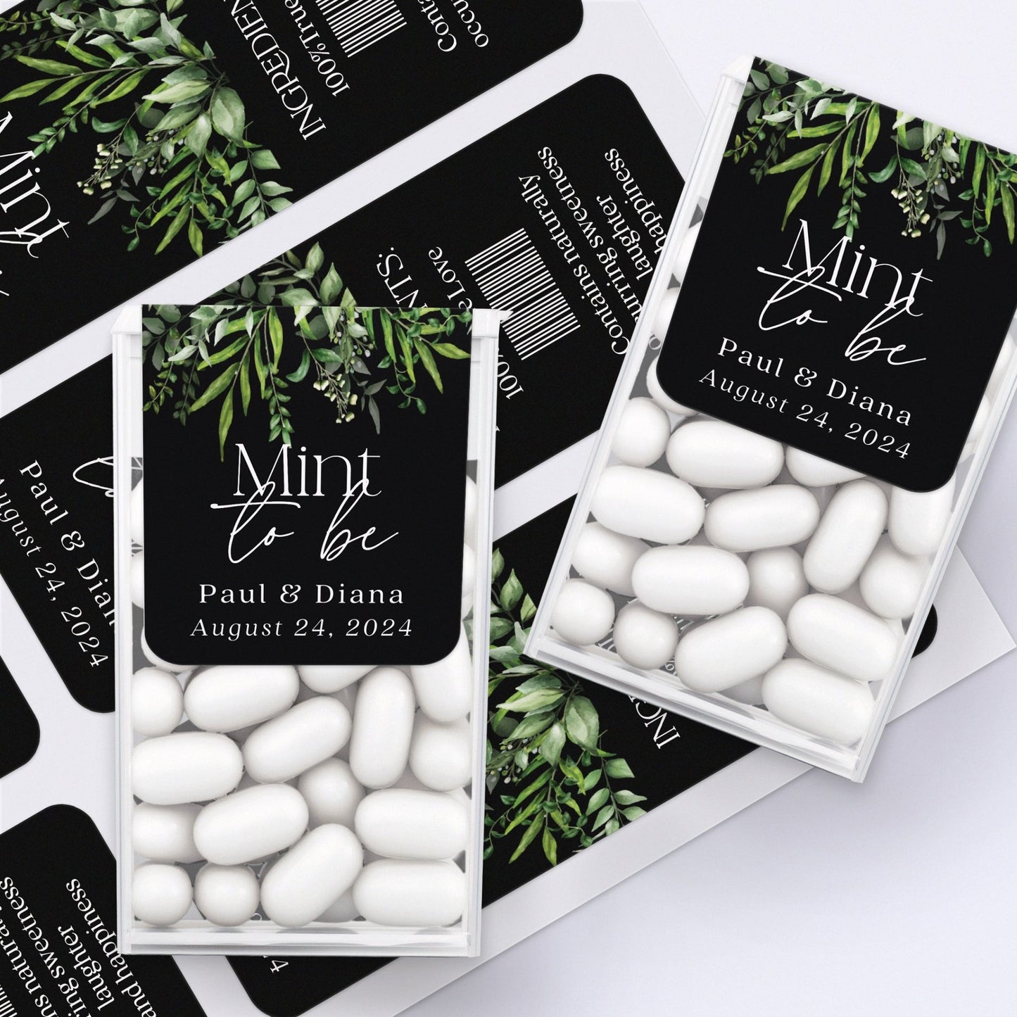 Rustic Mint to Be Wedding Favor Stickers with Black and Green Design - XOXOKristen