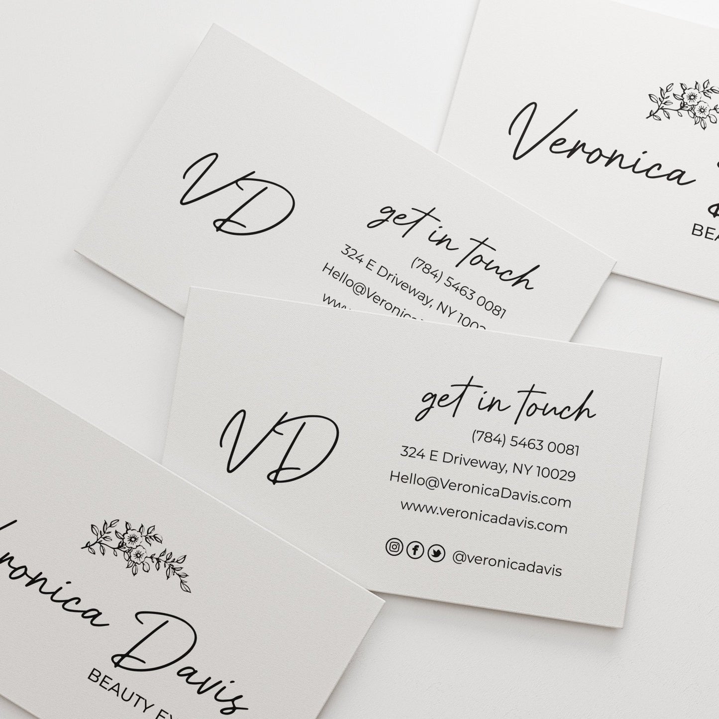 Simple Floral Business Card - XOXOKristen