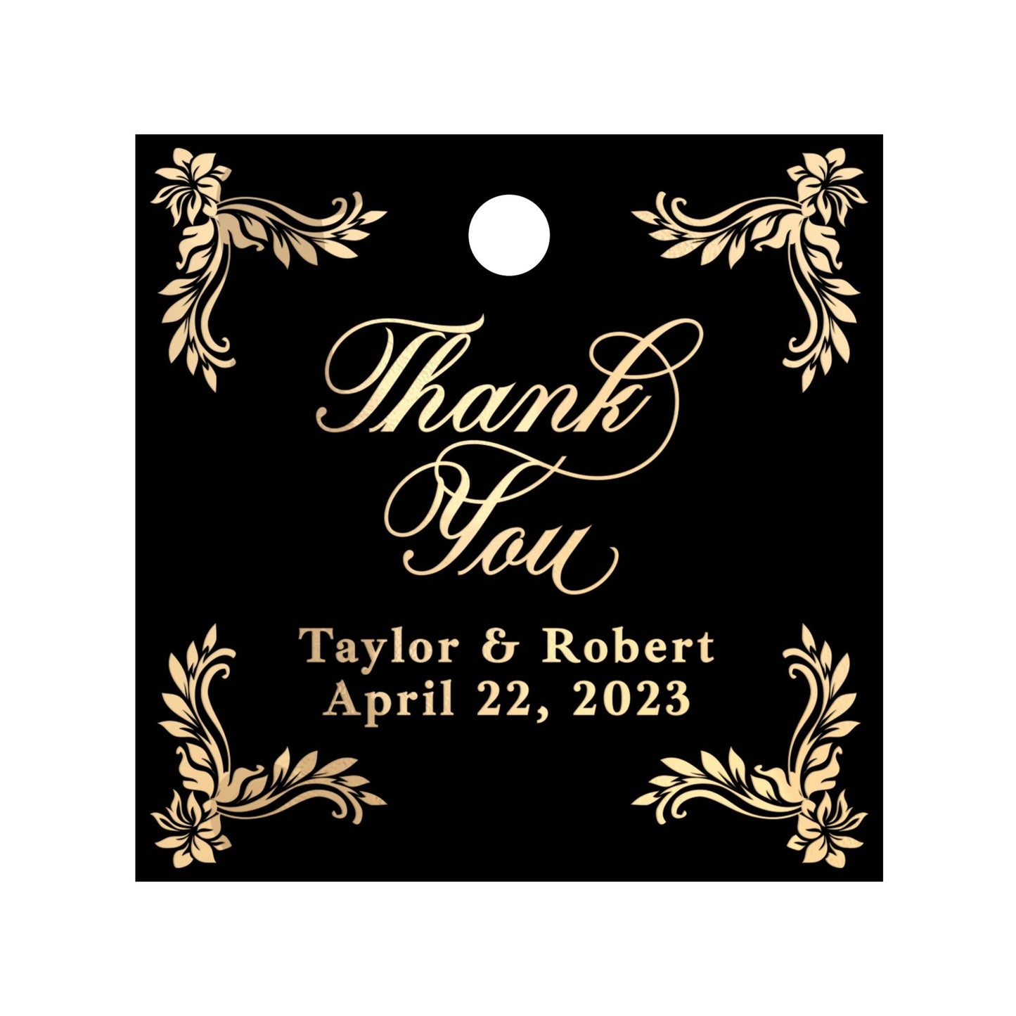 Square Black Wedding Favor Tags - XOXOKristen