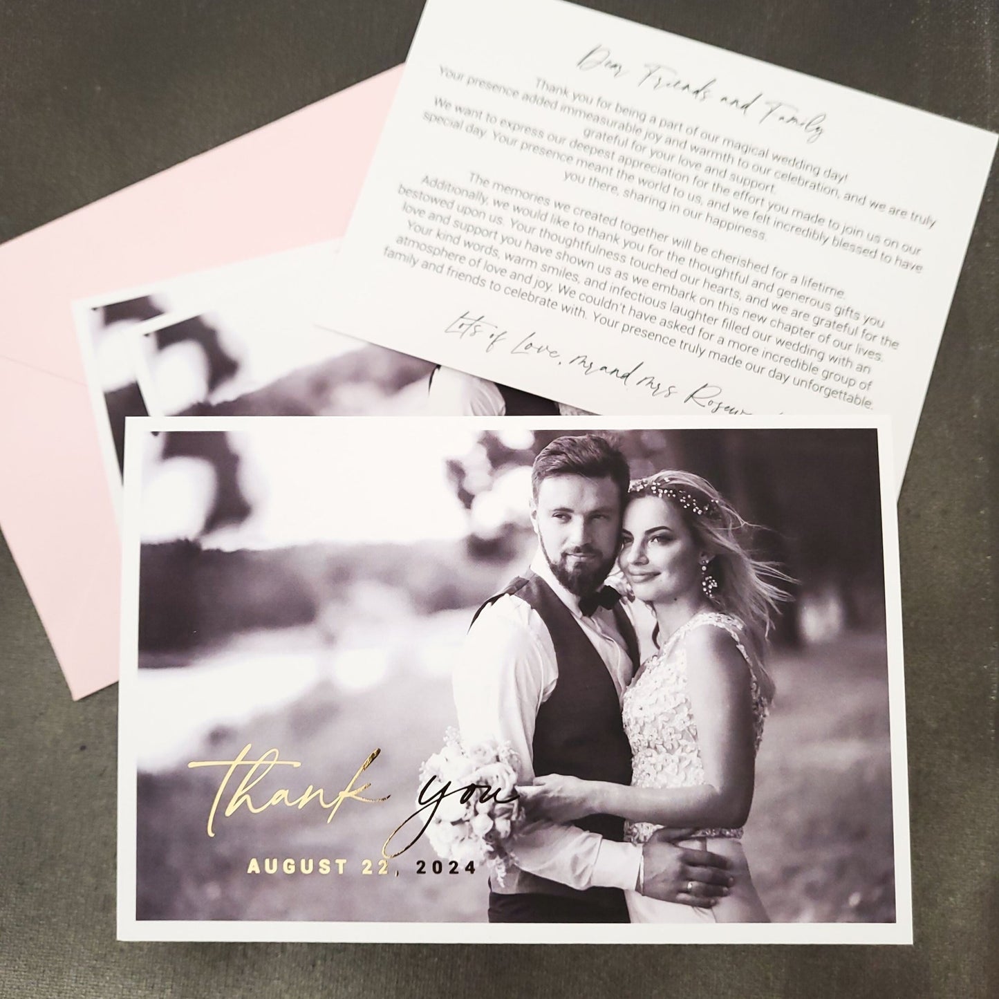 Wedding Thank you card with Custom Photo - XOXOKristen