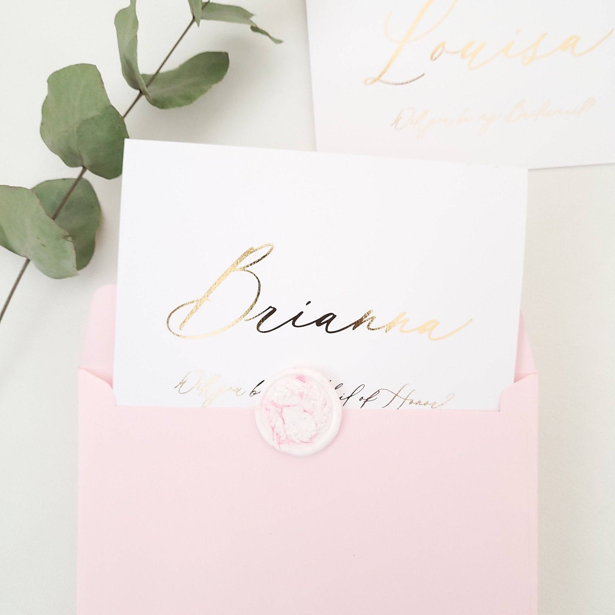 Will you be my Bridesmaid Gold Calligraphy Card - XOXOKristen