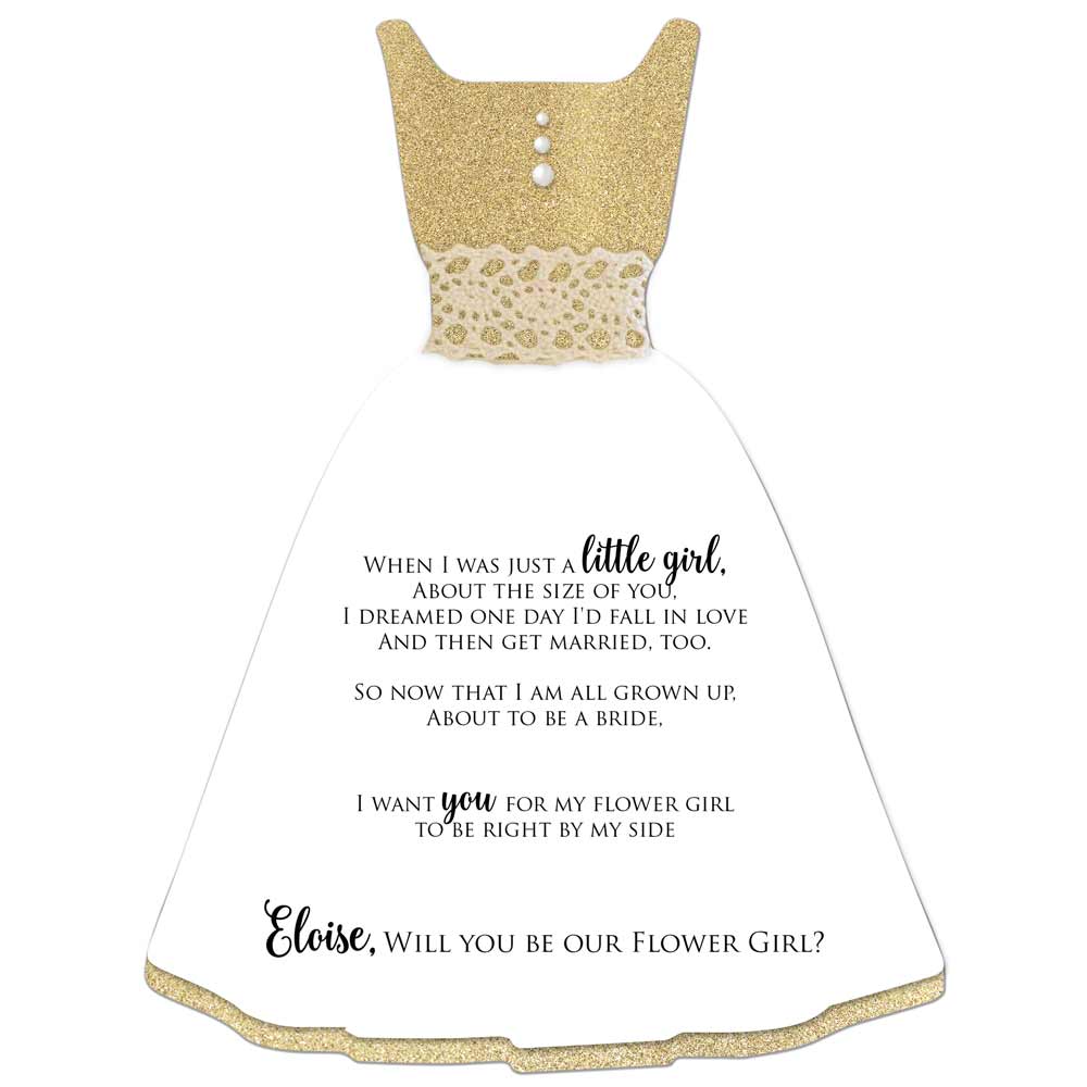 Will you be our Flower Girl Gown Shaped Proposal Card - XOXOKristen