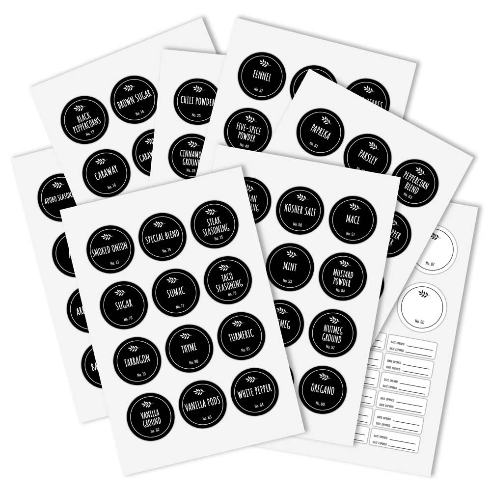 Set of Spice Jar Labels