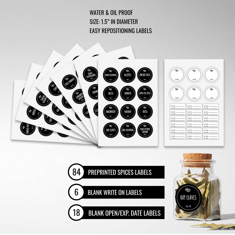 Set of Spice Jar Labels