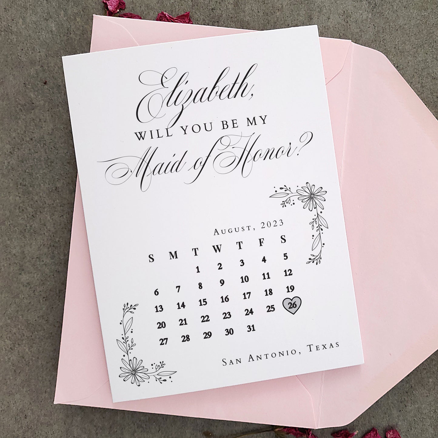 personalized will you be my maid of honor save the date card - XOXOKristen