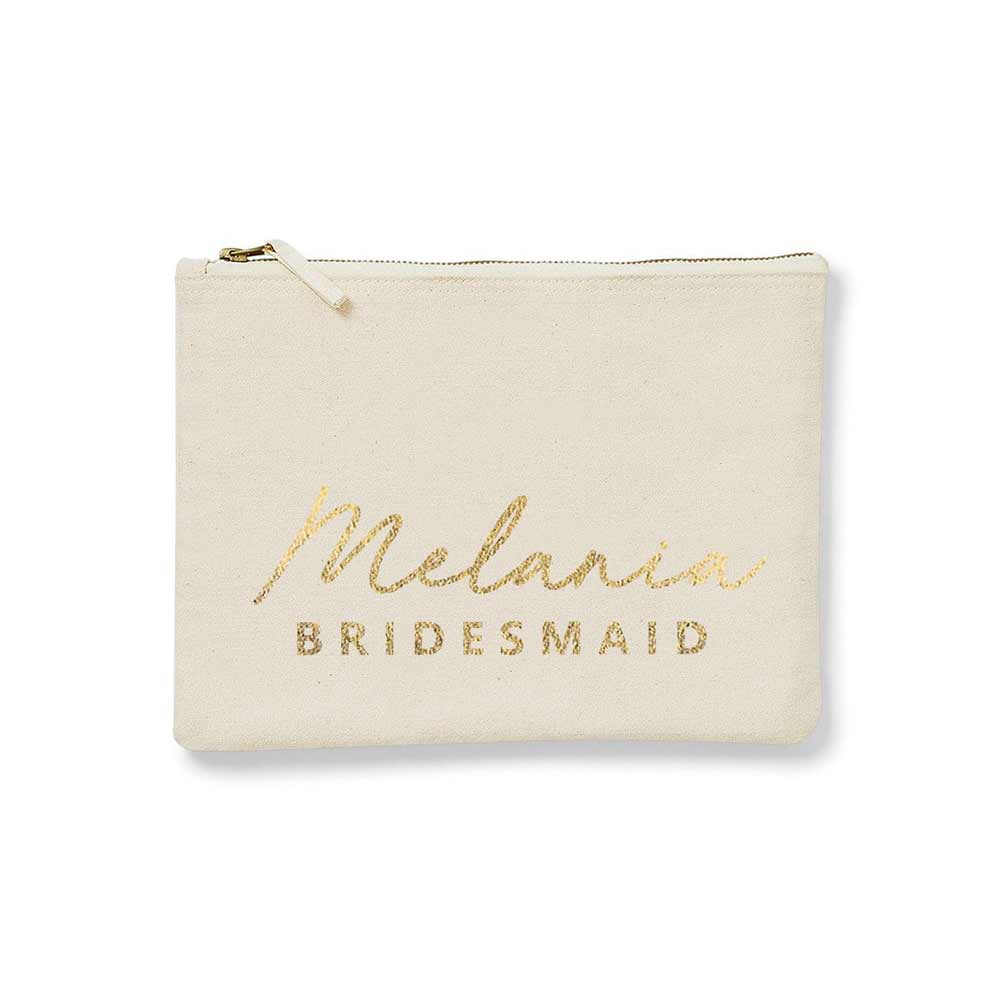 Custom Bridesmaid Make Up Gift Bag with Name