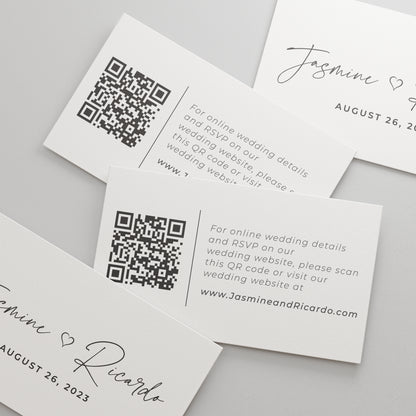 elegant wedding website cards with qr code - XOXOKristen