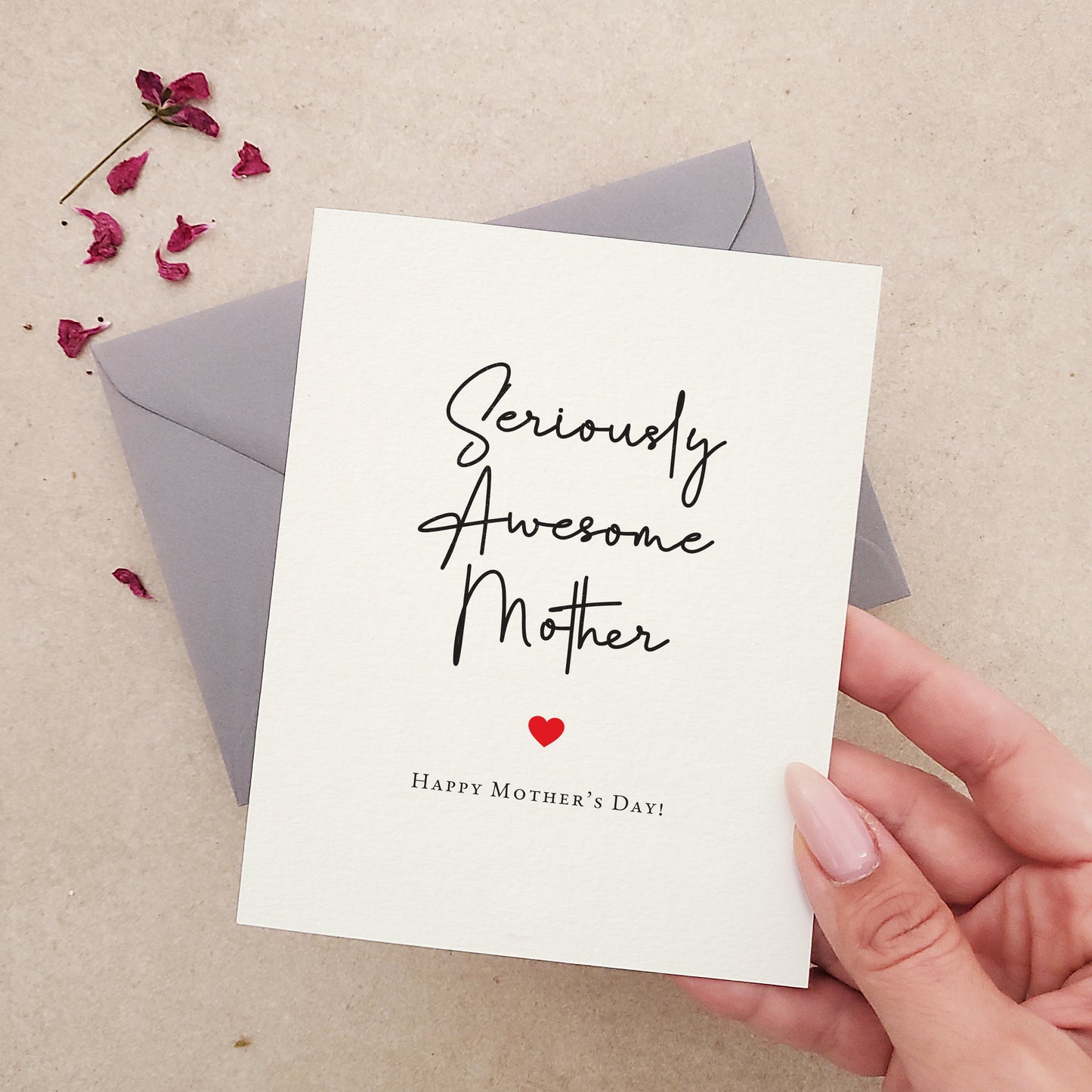 cute happy mothers day card with personalized message inside - XOXOKristen