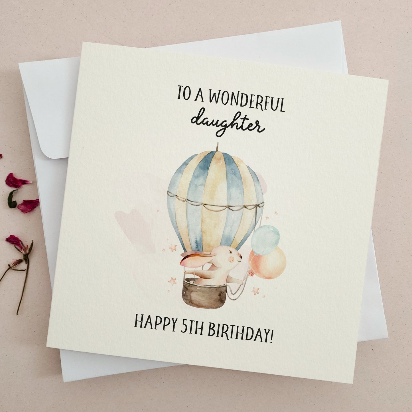 happy fifth birthday greeting card to a wonderful daughter - XOXOKristen