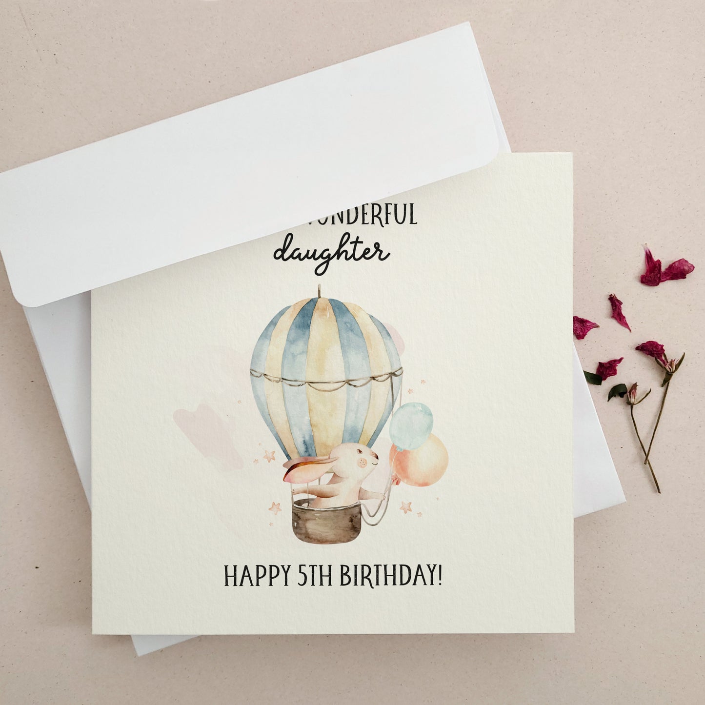 happy fifth birthday greeting card to a wonderful daughter - XOXOKristen