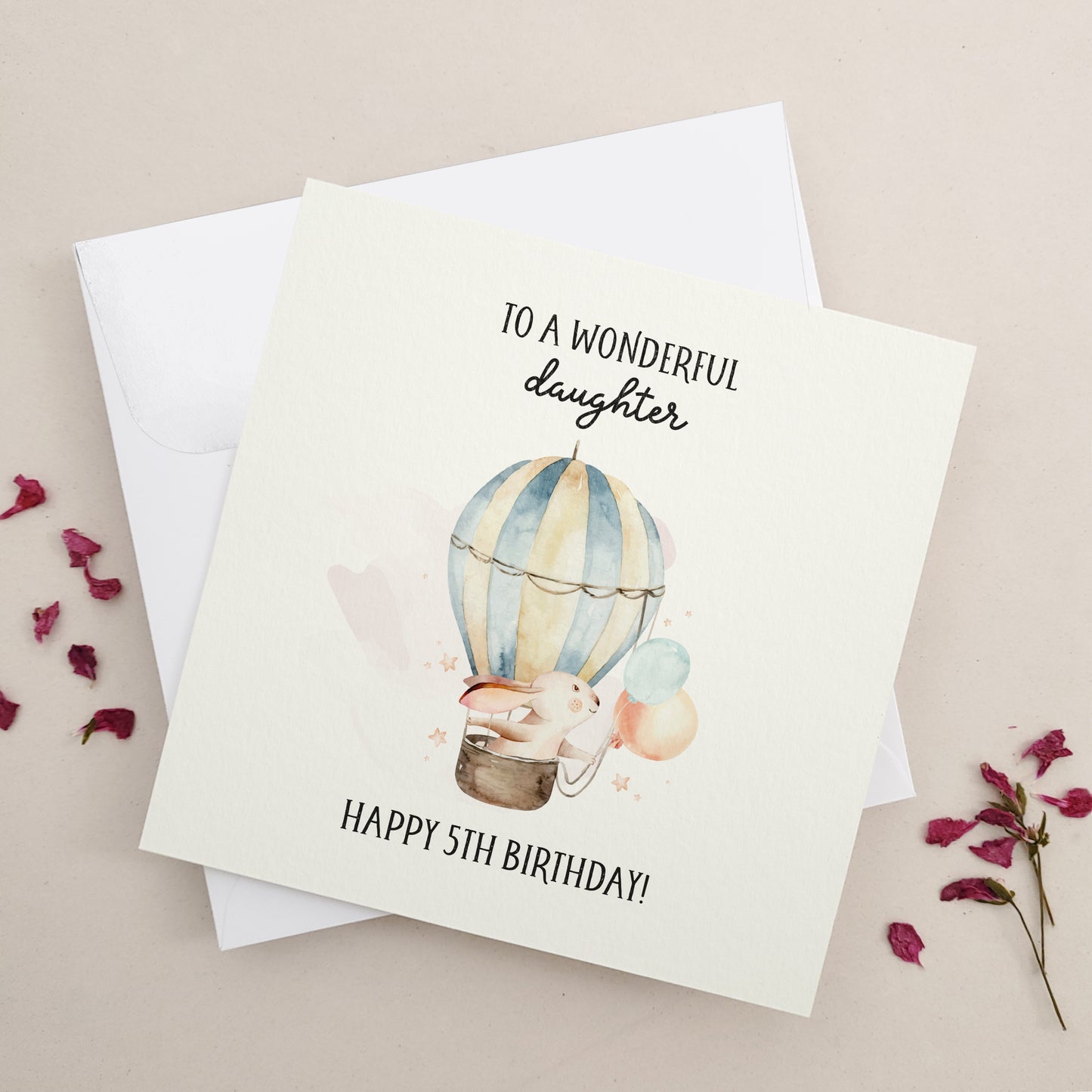 happy fifth birthday greeting card to a wonderful daughter - XOXOKristen