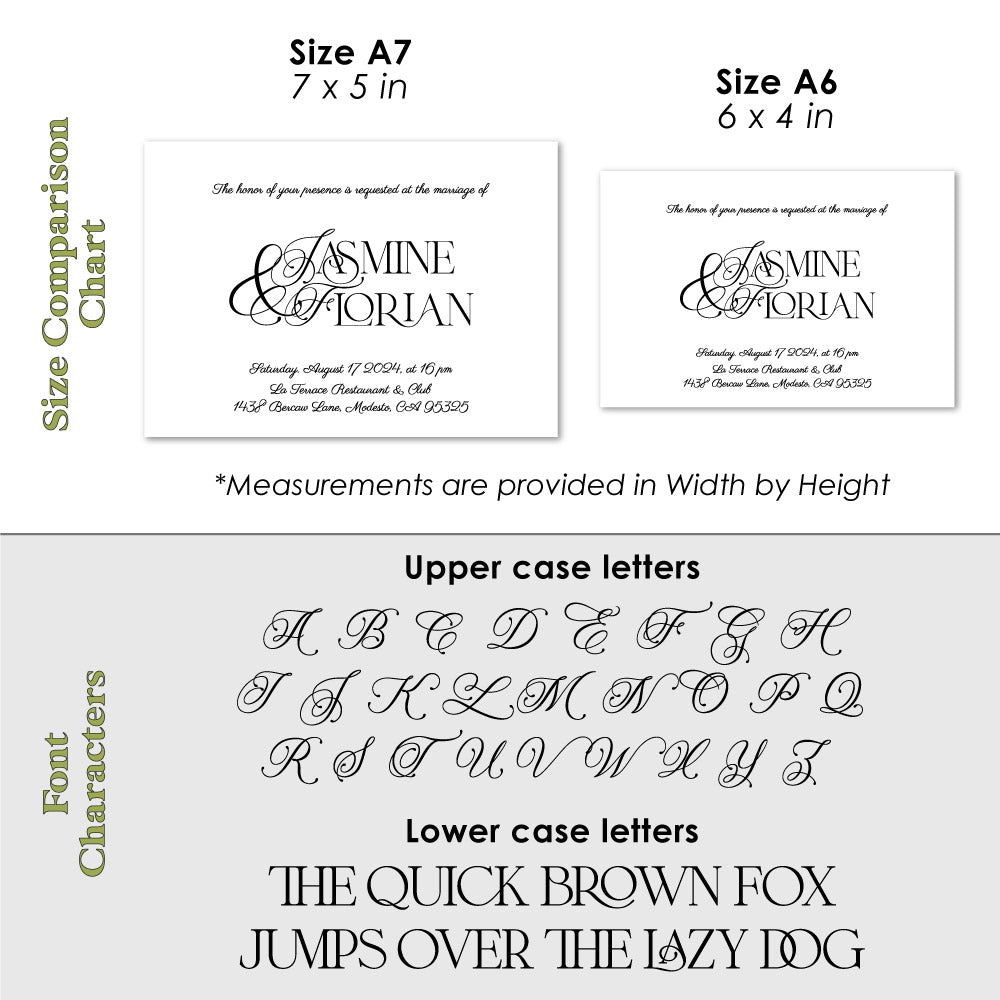 elegant wedding invitations with calligraphy font - XOXOKristen