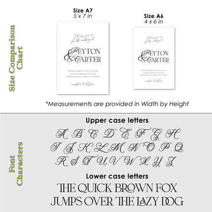 modern wedding invitations with calligraphy font - XOXOKristen
