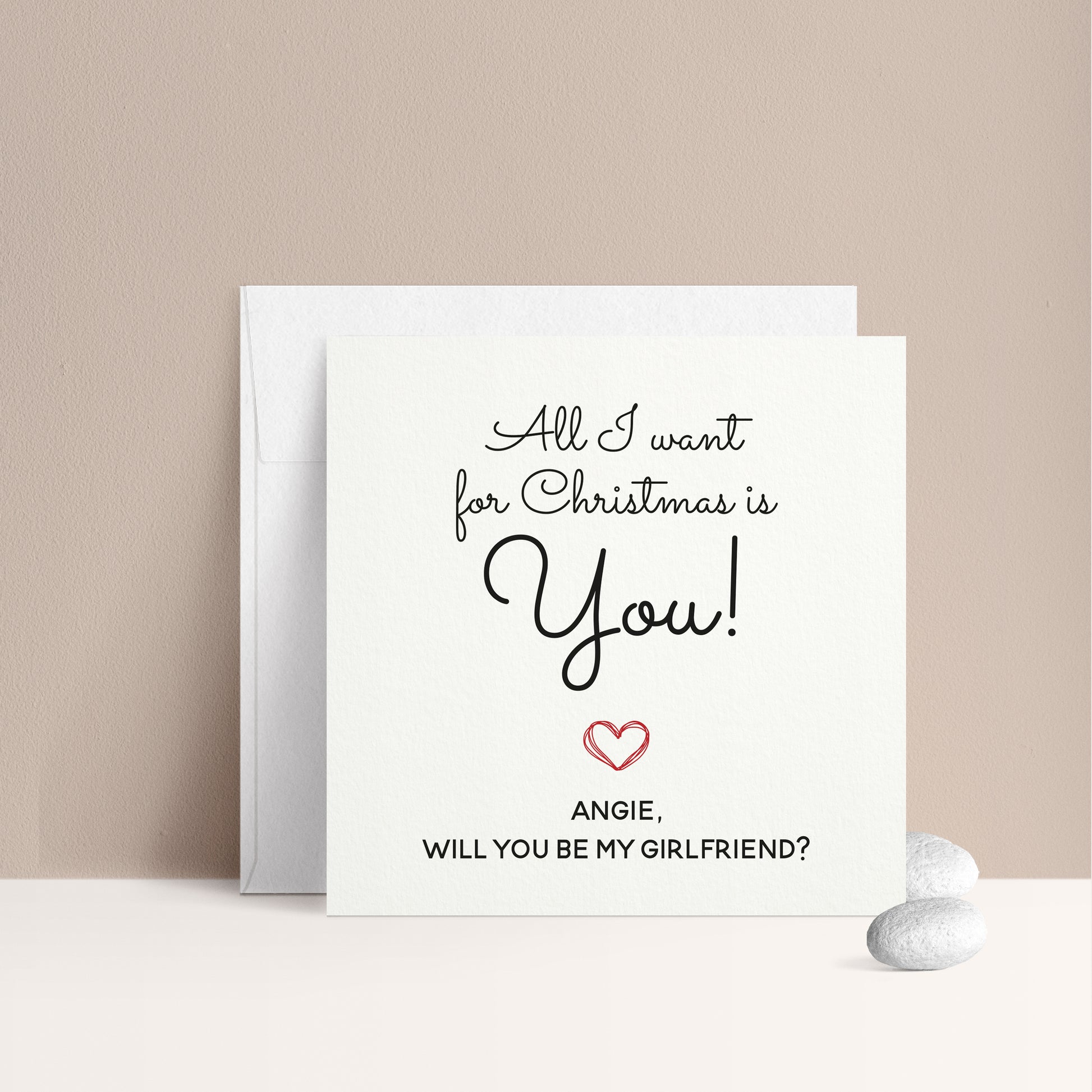 all I want for christmas is you girlfriend proposal card - XOXOKristen