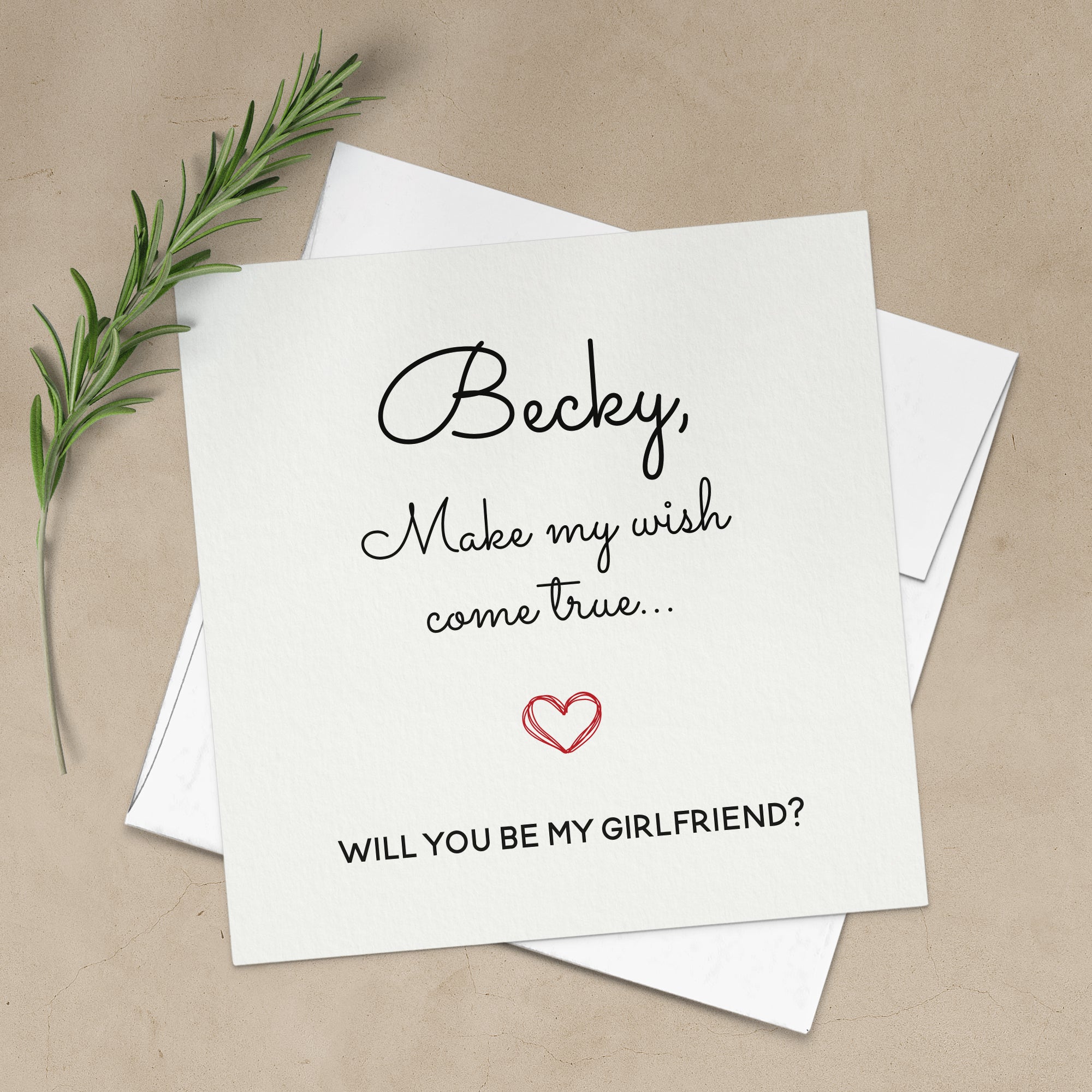 Will you be my Girlfriend, Christmas Card with Message