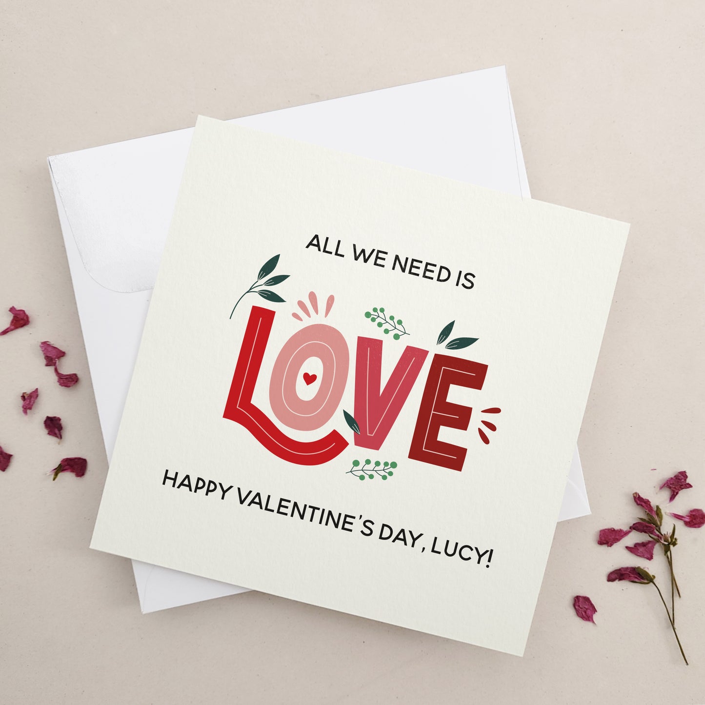 all we need is love valentines day card - XOXOKristen