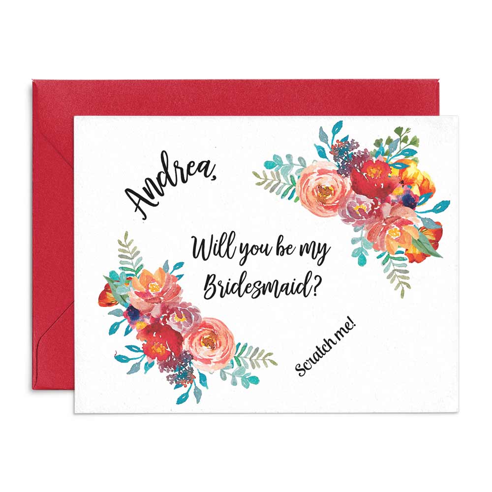  Personalized Boho Will you be my Bridesmaid Scratch off Card - XOXOKristen