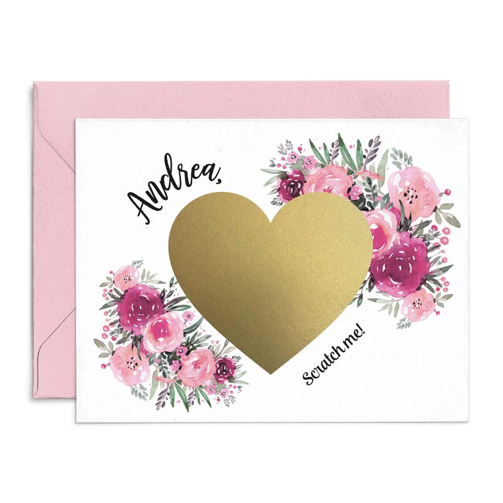 Dusty Rose Bouquet Will you be my Bridesmaid Scratch Off Proposal Card - XOXOKristen