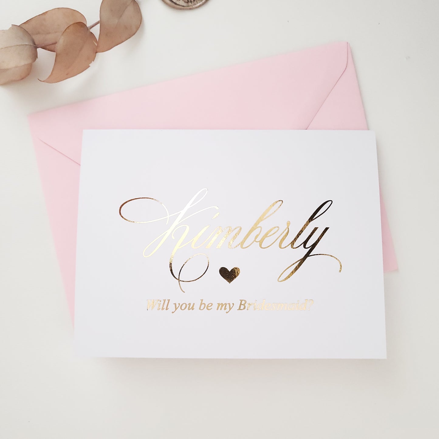 elegant gold foiled bridesmaid proposal card - XOXOKristen