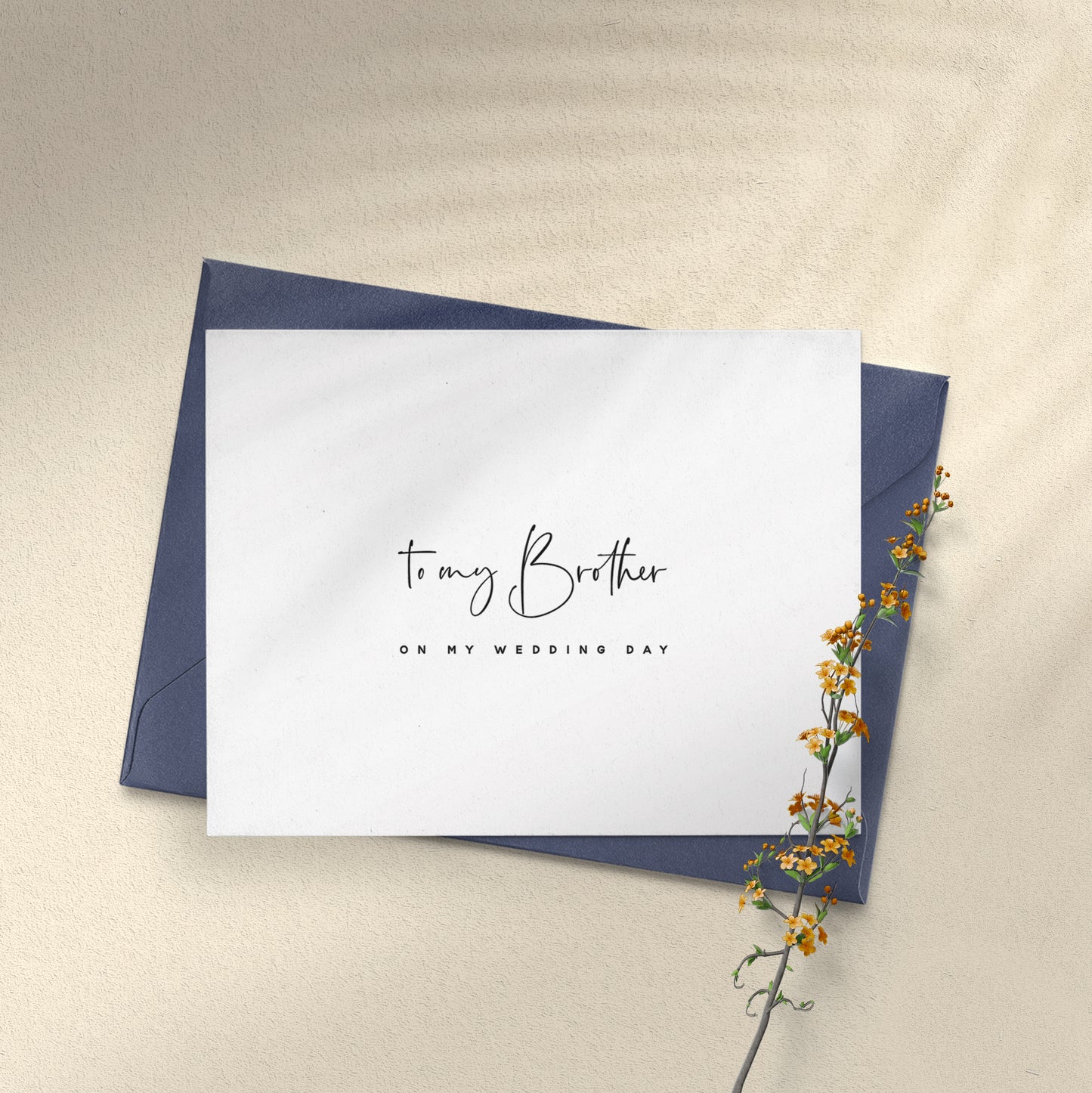 to my brother on my wedding day card