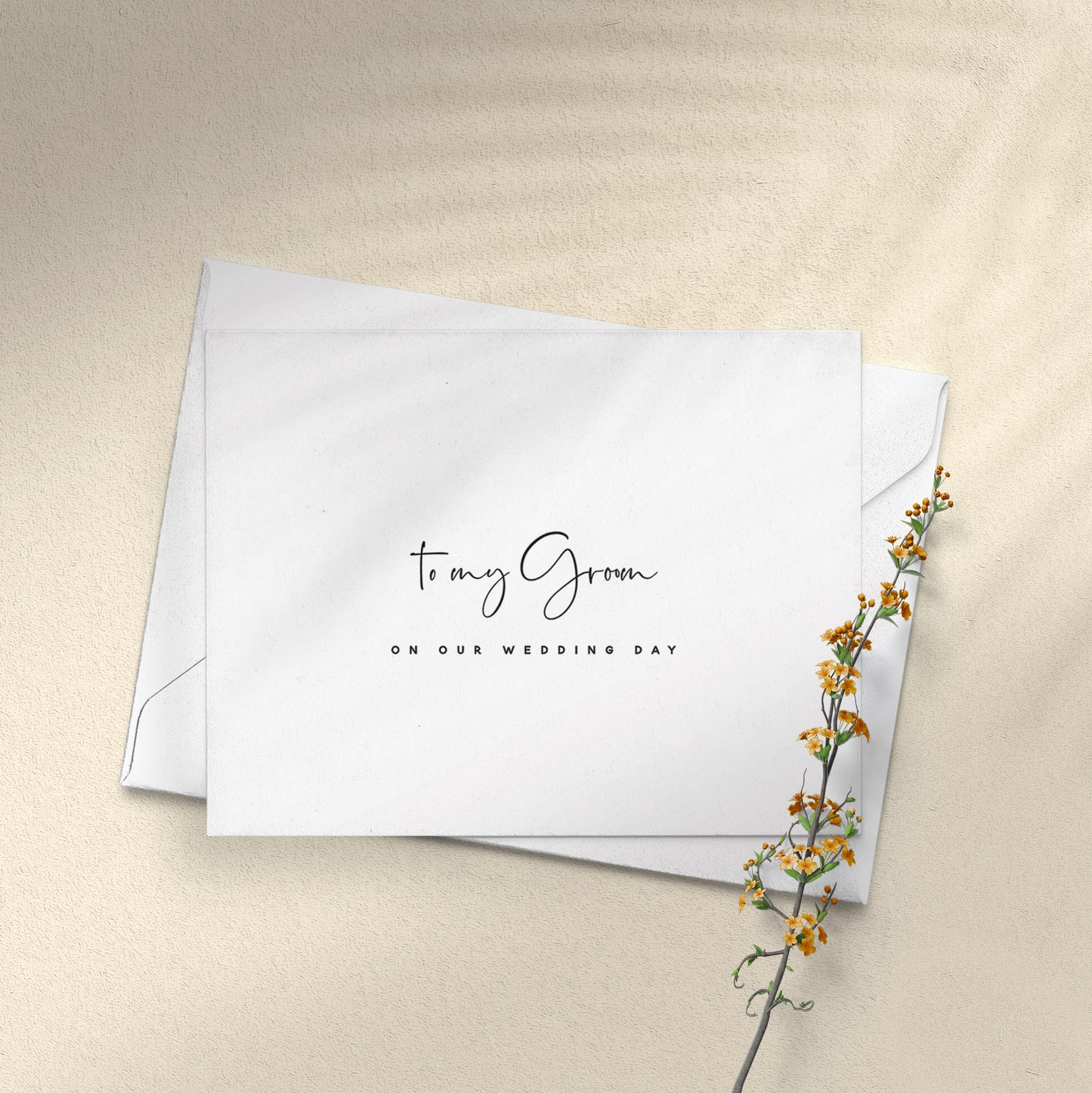to my groom on our wedding day card