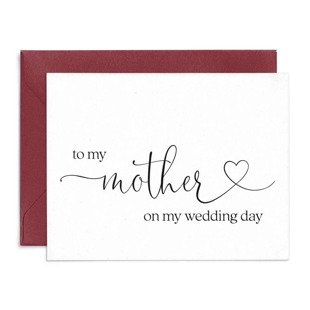 wedding note card to my mother on my wedding day with love symbol - xoxokristen