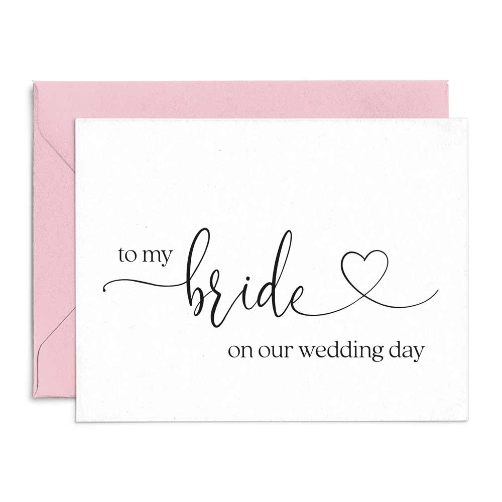 wedding note card to my bride on our wedding day with love symbol - xoxokristen