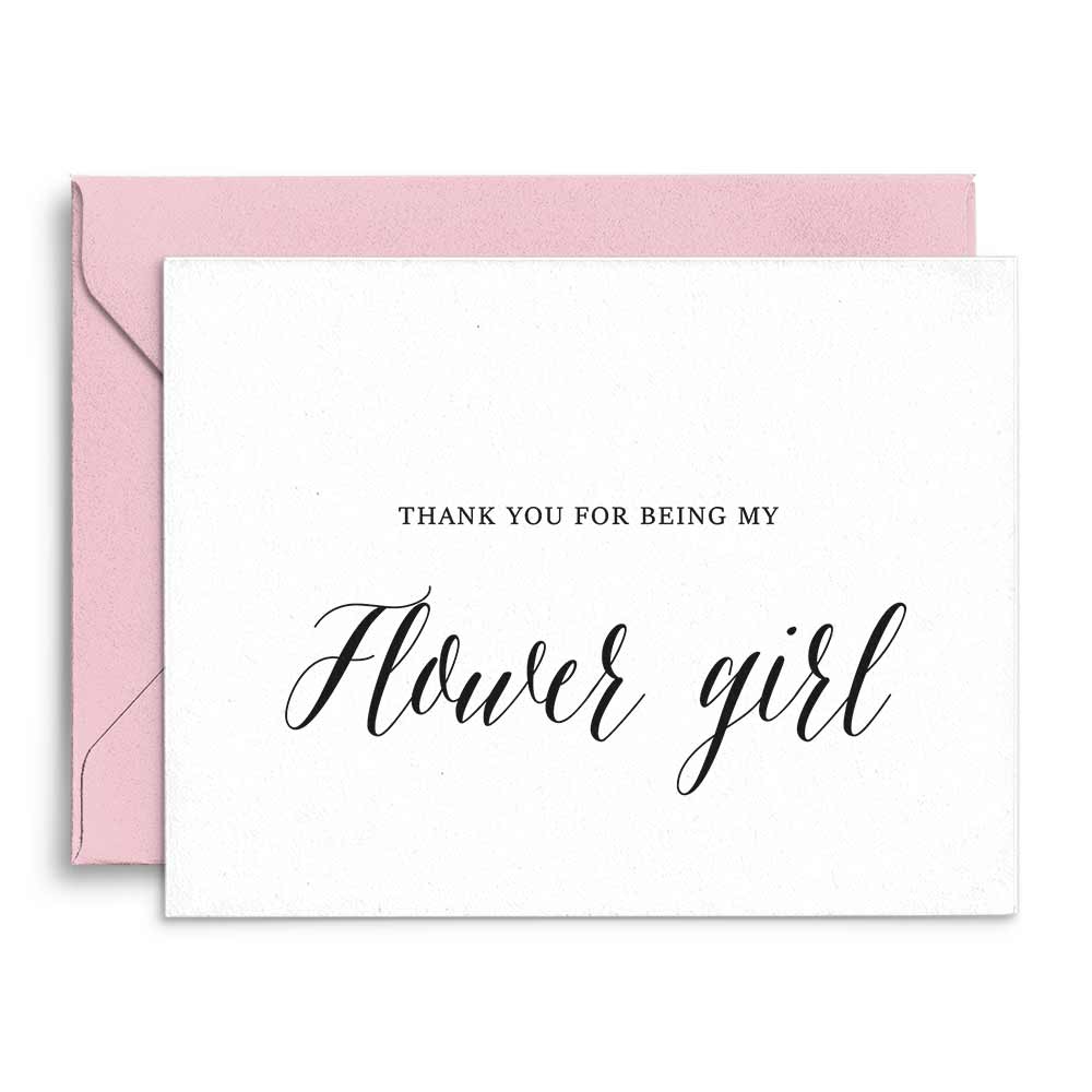 Thank you for being my flower girl wedding note card - xoxokristen