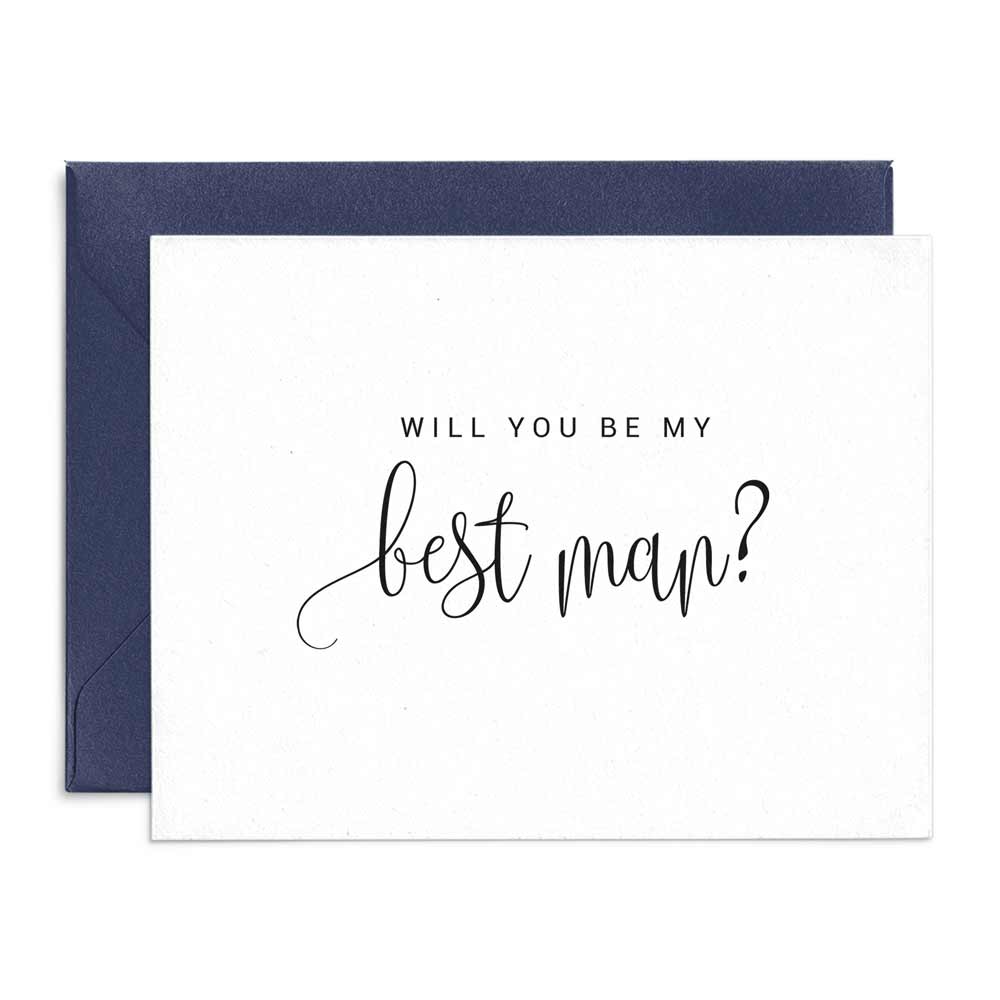 Simple Will You Be My Best Man Proposal Card - XOXOKristen