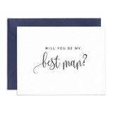 Simple Will You Be My Best Man Proposal Card - XOXOKristen