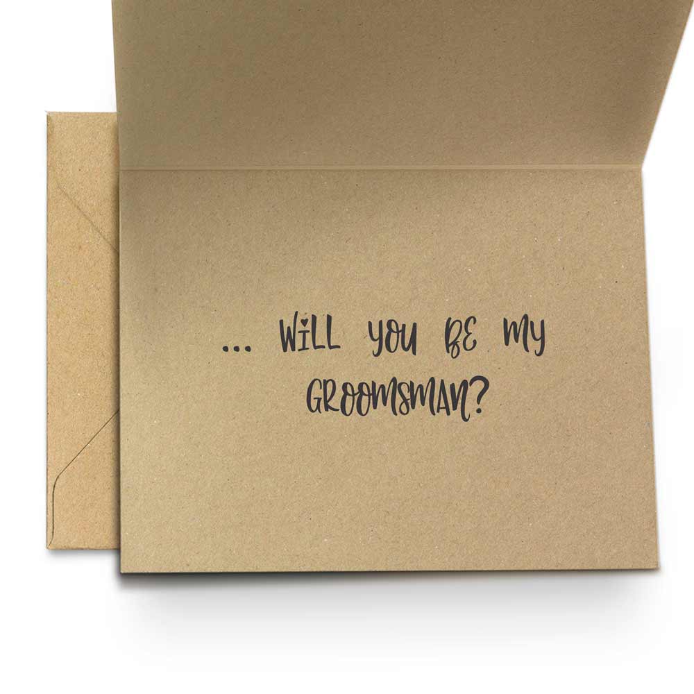 Rustic personalized groomsman card with " i wanted to send you a text but my future wife made me give you this" writing - XOXOKristen