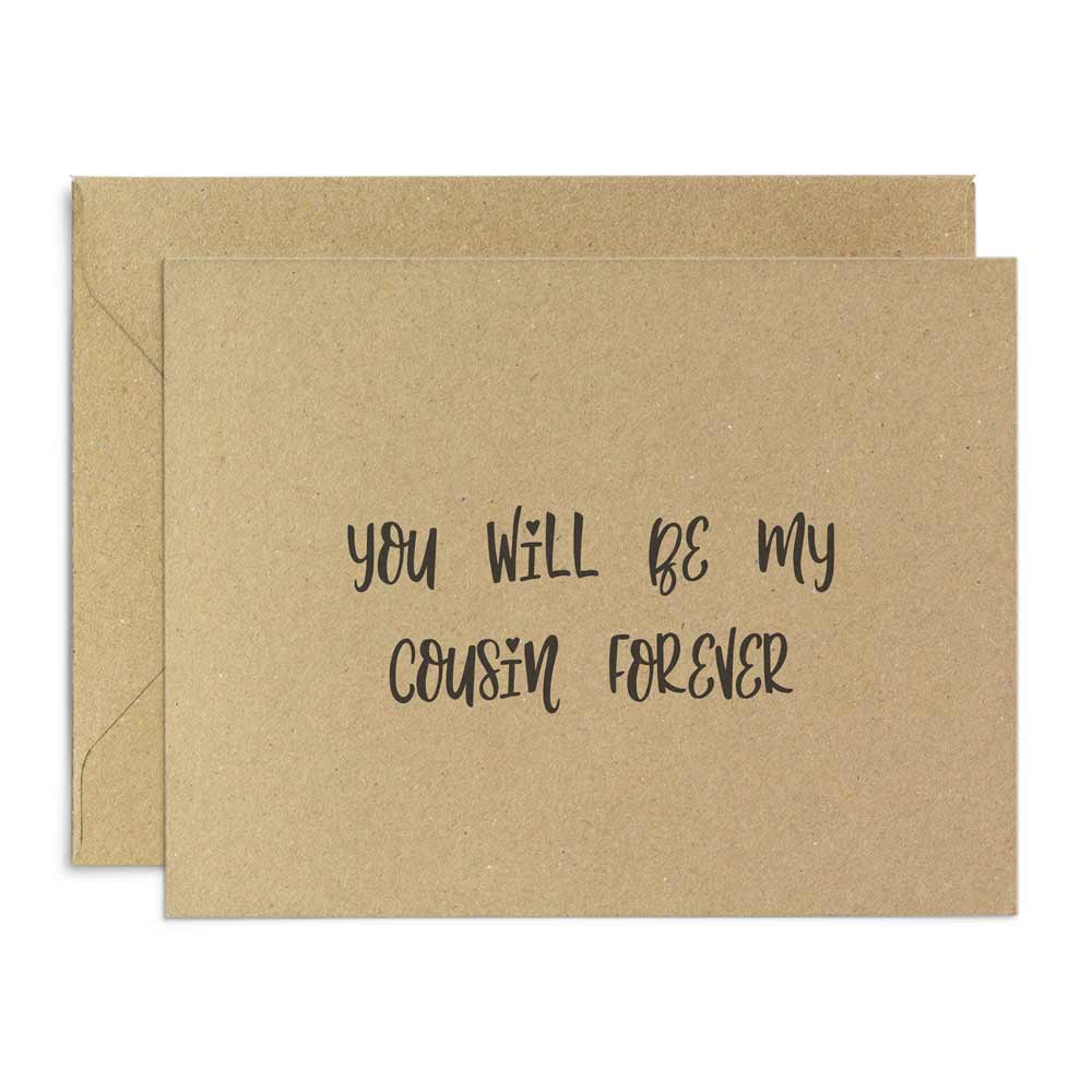 Personalized You will be my cousin forever bridesmaid rustic styled proposal card - XOXOKristen