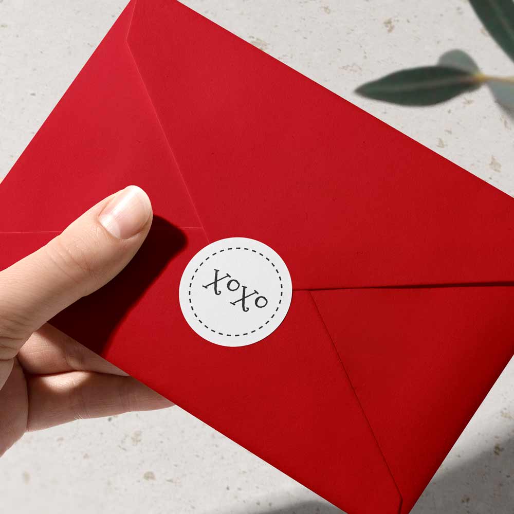 Custom label for set of 12 mini valentine's day cards - XOXKristen