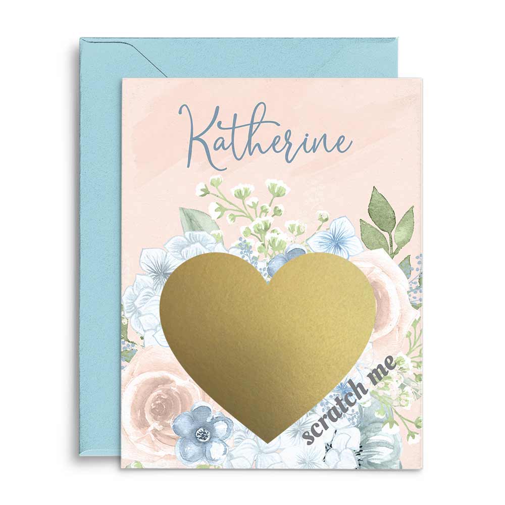 Personalized Will you be my Bridesmaid Blush Floral Scratch-off Proposal Card - XOXOKristen