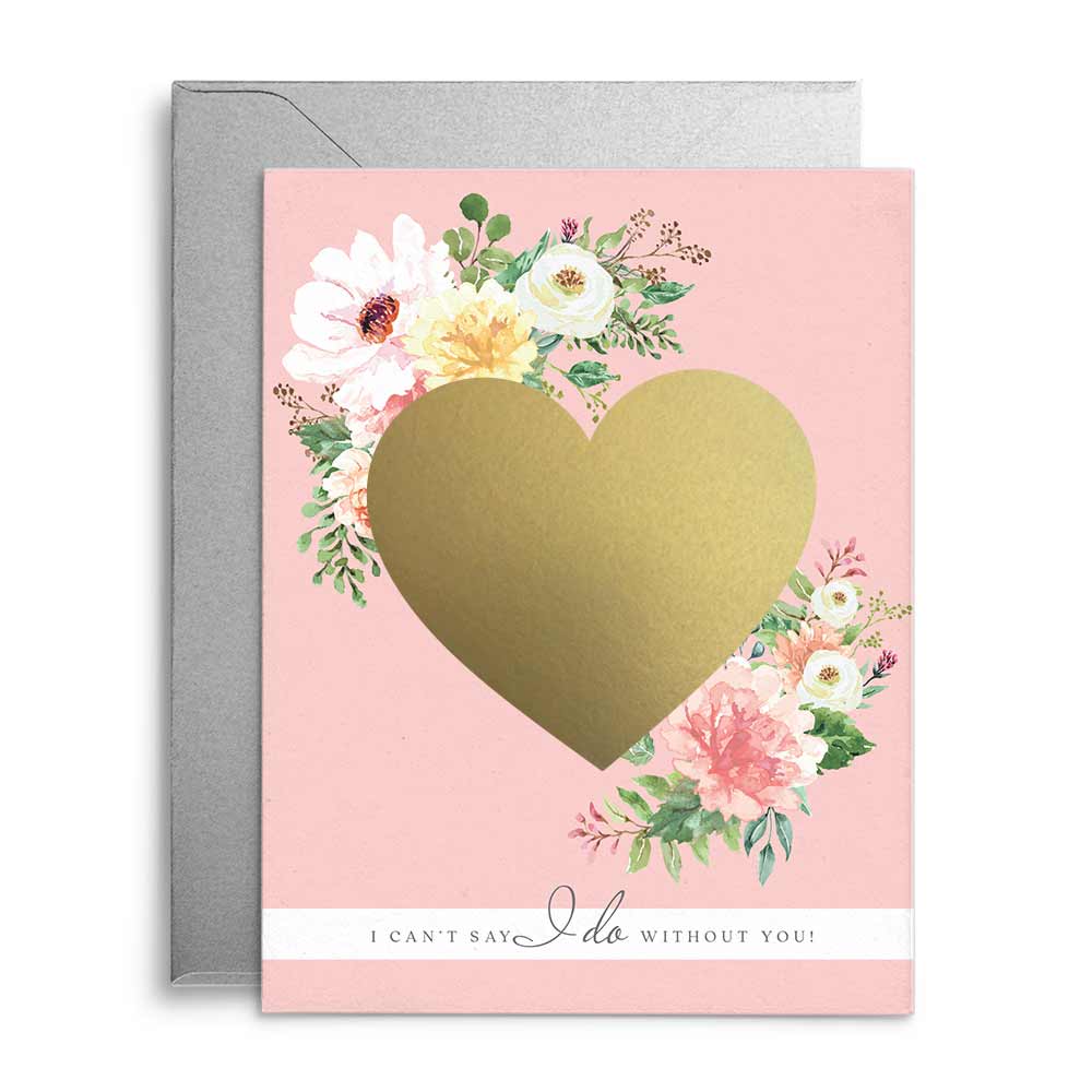 Personalized Will you be my bridesmaid scratch-off Proposal Card with Blush and Pink Floral Design - XOXOKristen