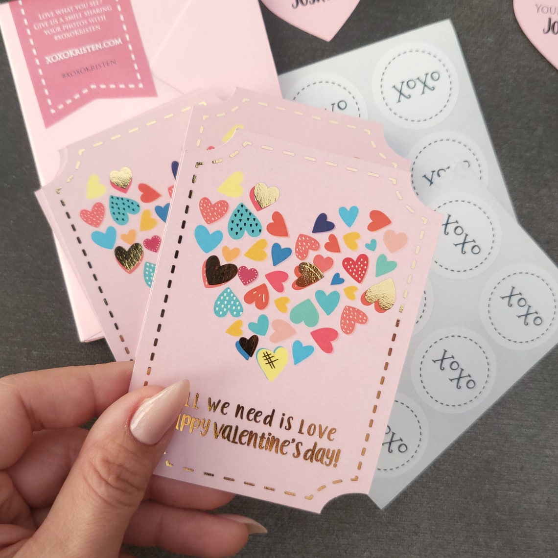 kids valentine's day personalized cards- XOXOKristen