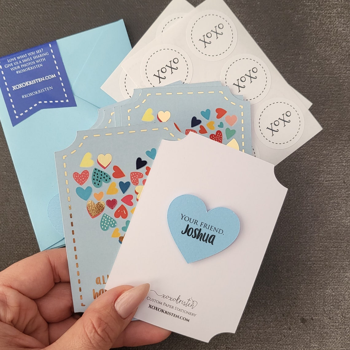 kids valentine's day personalized cards- XOXOKristen