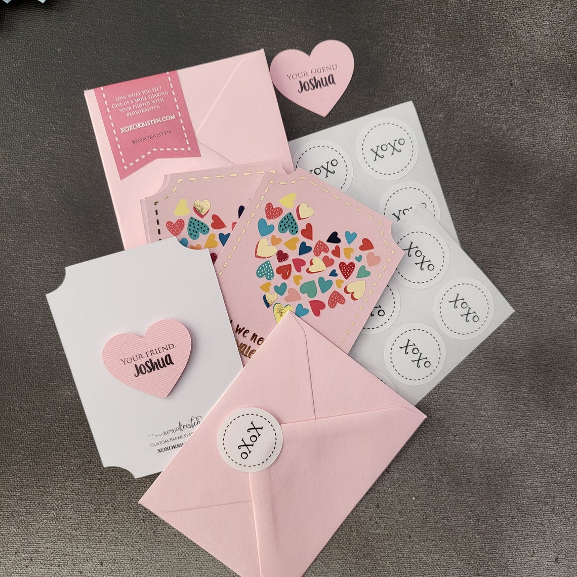 kids valentine's day personalized cards- XOXOKristen